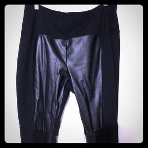 Ruby Ribbon Leatherette Panel Leggings